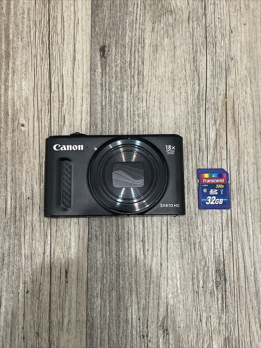 Canon PowerShot SX610 HS Wi-Fi 20.2MP Digital Camera - Black